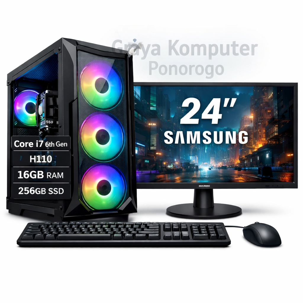 Komputer Rakitan Intel Core i7 gen 6 16/256